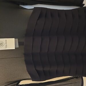 VERA WANG BLACK CLASSIC SILK CREPE COCKTAIL DRESS